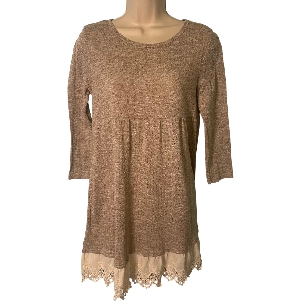 Umgee Lace Trim Dress Women S Zipper‎ Detail Boho Festival Western Cottagecore